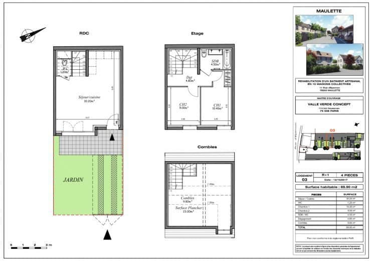 Photos du bien : EXCLUSIVITÉ – Maisons de ville 3 pièces avec jardin à partir de 195 000 € – Houdan centre